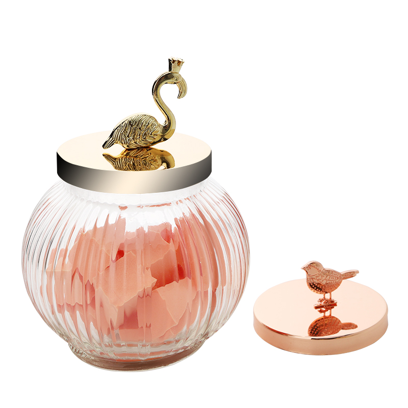 Wholesale Clear Canister Airtight Glass Storage Containers Jar With 3D Metal Color Animal Decoration Lid 00-C1187