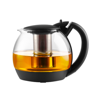 2000ML Big Size Heat Resistant Glass Teapot Round Shape Teapot With SS filter