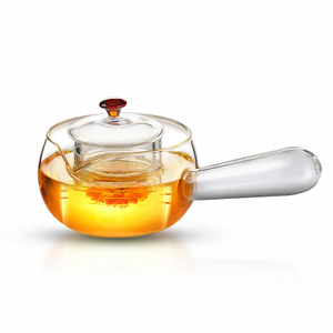 Glass Teapot With Long Glass Handle Borosilicate Glass Teapot For Loose Leaf Tea
