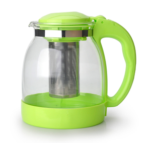 Large Size Heat Resistant Glass Teapot With SS filter PP Handle